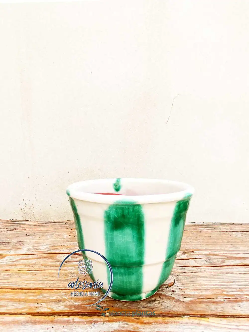 MACETERO_ARTESANIA_REDONDO_VERDE.webp Macetero Artesania Redondo Verde - Imagen 1